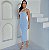 Vestido de Alça com Fenda Modal Midi - Branco e Preto - Imagem 1
