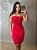 ​​​​​​​ Vestido Curto Tomara Que Caia em Modal - Branco e Vermelho - Imagem 3