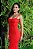 Vestido de Alça em Tricot Modal com Recortes no Busto - Vermelho e Azul - Imagem 3