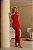 Vestido Midy Frente Única em Modal - PRETO E VERMELHO - Imagem 2