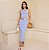 ​​​​​​​ Conjunto de Saia Midi com Fenda e Cropped em Modal - Azul e Verde - Imagem 1