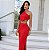 ​​​​​​​ Conjunto de Saia Midy e Cropped com Amarração em Modal - VERMELHO e BRANCO - Imagem 1