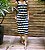 Vestido midi modal listrado- AZUL E MARROM - Imagem 4