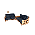 Jogo de 2 Sofás de Pallet com Braços e Almofadas futon - Modelo Jasmin - Imagem 5