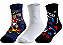 Meia soquete infantil masculina - 1 kit com 3 pares sortidos - Imagem 1