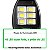 Mini Luminária Solar Poste Rua Parede Refletor 48 Cob Luz Branco frio Prova Da Água Sensor De Movimento Com 3 Funções Controle Remoto - Imagem 4