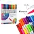 Canetas Permanentes Fineliner Brush 12 24 36 48 Cores Vibrantes Ponta Dupla Conjunto Canetinhas Cores Vibrantes Profissional Escolar Colorir - Imagem 1