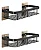 Kit 2 Suporte Shampoo Sabonete Banheiro Retangular Adesivo Parede Box Luxo Cor Preto - Imagem 3