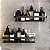 Kit 2 Suporte Shampoo Sabonete Banheiro Retangular Adesivo Parede Box Luxo Cor Preto - Imagem 2