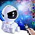 Mini Luminária Astronauta Robozinho Projetor Astronauta Luz Nebulosa Galáxia Estrelas Branco Bivolt - Imagem 8