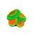 ENFEITE DE SILICONE SOMA CORAL RICORDEA VERDE E LARANJA - Imagem 1