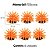 ENFEITE DE SILICONE SOMA ANEMONA LARANJA  4,5 CM (6 UN) - Imagem 1