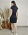 Vestido Estilo Baby Look, Manga Com Punho E Fenda Frontal Em Cor - Slim e Plus Size - Imagem 5