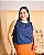 Blusa Regata C/ Pregas No Decote, E Abertura Nas Costas C/ Botão - Slim e Plus Size - Imagem 2