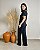 Conjunto: Blusa Baby Look Com Detalhes Em Cor, E Pantalona Com Vinco - Slim e Plus Size - Imagem 3