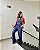 Conjunto: Blusa Com Decote V, Detalhe Em Aveso, E Calça Com Detalhe No Cós E Bolsos - Slim e Plus Size - Imagem 4