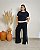 Conjunto: Blusa Baby C/ Punhos Em Cor, E Calça C/ Cós Reto E Faixa Lateral Em Cor - Slim e Plus Size - Imagem 2