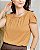 Blusa Com Manga Princesa Curta E Pregas Na Gola - Slim e Plus Size - Imagem 1