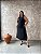 Vestido Midi C/ Fenda E Botão Na Costas - Slim e Plus Size - Imagem 1