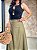 Saia Midi C/ Bolsos Laterais E Cós Franzido Nas Costas E Passante - Slim e Plus Size - Imagem 2