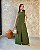 Vestido Longo Cavado, C/ Fenda Frontal C/ Faixa E Botão Nas Costas - Slim e Plus Size - Imagem 2