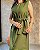Vestido Longo Cavado, C/ Fenda Frontal C/ Faixa E Botão Nas Costas - Slim e Plus Size - Imagem 4