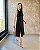 Vestido Midi Cavado Com Duas Fendas Frontais, Gola E Cava Em Cor - Slim e Plus Size - Imagem 1