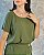 Conjunto: Calça Pantalona C/ Botões No Cós, E Cropped Manga Curta E Barra Larga - Slim e Plus Size - Imagem 2