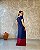 Vestido Longo C/ Manga Curta, Barrado Em Segunda Cor C/ Bolsos E Fendas Laterais - Slim e Plus Size - Imagem 5