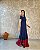 Vestido Longo C/ Manga Curta, Barrado Em Segunda Cor C/ Bolsos E Fendas Laterais - Slim e Plus Size - Imagem 3