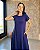 Vestido Longo C/ Manga Curta, Barrado Em Segunda Cor C/ Bolsos E Fendas Laterais - Slim e Plus Size - Imagem 2