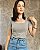 Baby Look Decote Quadrado - Slim e Plus Size - Imagem 1