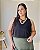 Regata Decote V Com Detalhe No Busto - Slim e Plus Size - Imagem 1
