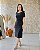Vestido Midi, Decote Canoa Com Faixa Fixa - Slim e Plus Size - Imagem 1