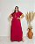 Vestido Longo Manga Curta Decote Redondo e Fendas Laterais- Plus Size - Imagem 1
