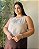 Regata Com Acabamento Em Revel, Com PregasNa Frente E Botão Atrás-Plus Size - Imagem 1