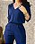 Conjunto Blusa Decote V C/ Franzido, Manga 3/4 C/ Elástico, Calça Skinny, Bolsos E Cós-Slim Size - Imagem 2