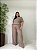 Conjunto Blusa Decote Canoa, Manga Sino E Botão, Calça Pantalona C/ Bolsos E Cós Franzido-Plus Size - Imagem 1