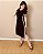 Vestido Midi, Manga Curta, C/Fendas Laterais, C/ 2 Faixas Nas Laterais E Nas Mangas-Plus Size - Imagem 4