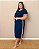 Vestido Midi, Manga Curta, C/Fendas Laterais, C/ 2 Faixas Nas Laterais E Nas Mangas-Plus Size - Imagem 2