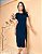 Vestido Midi C/ Gola Redonda E Fenda Frontal E Bolsos Laterais - Slim Size - Imagem 1