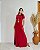 Vestido Longo Manga Curta Decote Redondo e Fendas Laterais- Slim Size - Imagem 4