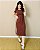 Vestido Midi, Manga Curta, Fendas Laterais, Duas Faixas Nas Laterais E Nas Mangas- Slim Size - Imagem 4