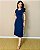 Vestido Midi, Manga Curta, Fendas Laterais, Duas Faixas Nas Laterais E Nas Mangas- Slim Size - Imagem 2