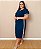 Vestido Midi, Manga Curta, Fendas Laterais, Duas Faixas Nas Laterais E Nas Mangas- Plus Size - Imagem 2