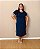 Vestido Midi, Manga Curta, Fendas Laterais, Duas Faixas Nas Laterais E Nas Mangas- Plus Size - Imagem 1