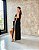 Vestido Longo Decote V Alças Largas Detalhes Em Cor E Fendas Laterais - Slim Size - Imagem 2