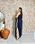 Vestido Longo Decote V Alças Largas Detalhes Em Cor E Fendas Laterais -Plus Size - Imagem 2