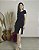 Vestido Estilo Baby Look, Manga Com Punho E Fenda Frontal Em Cor - Slim Size - Imagem 1