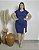 Vestido Estilo Baby Look, Manga Com Punho E Fenda Frontal Em Cor -Plus Size - Imagem 1